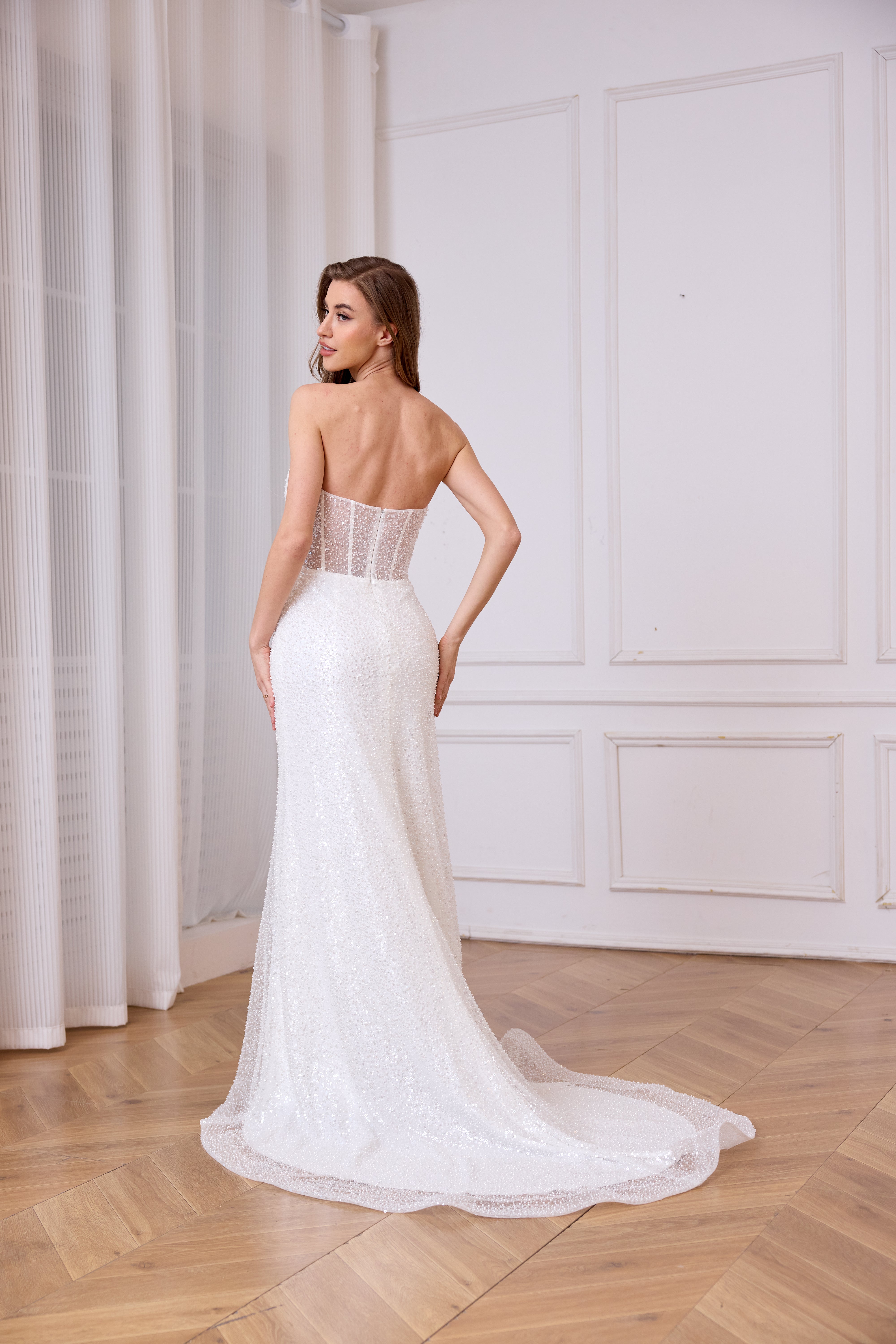 Extra Convertible Wedding Dress LVB2629 (Basic MERMAID dress + Detachable Skirt )