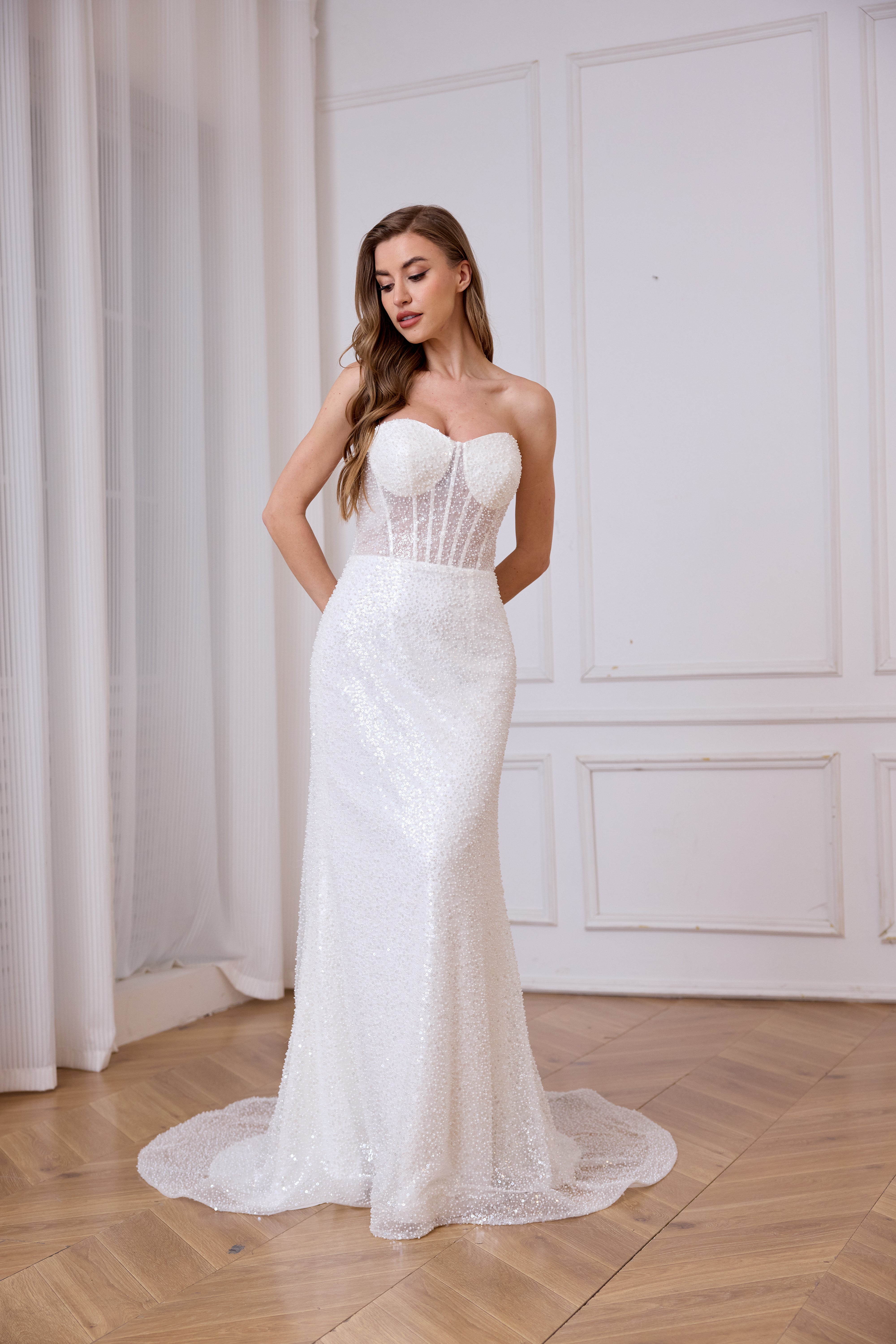 Extra Convertible Wedding Dress LVB2629 (Basic MERMAID dress + Detachable Skirt )