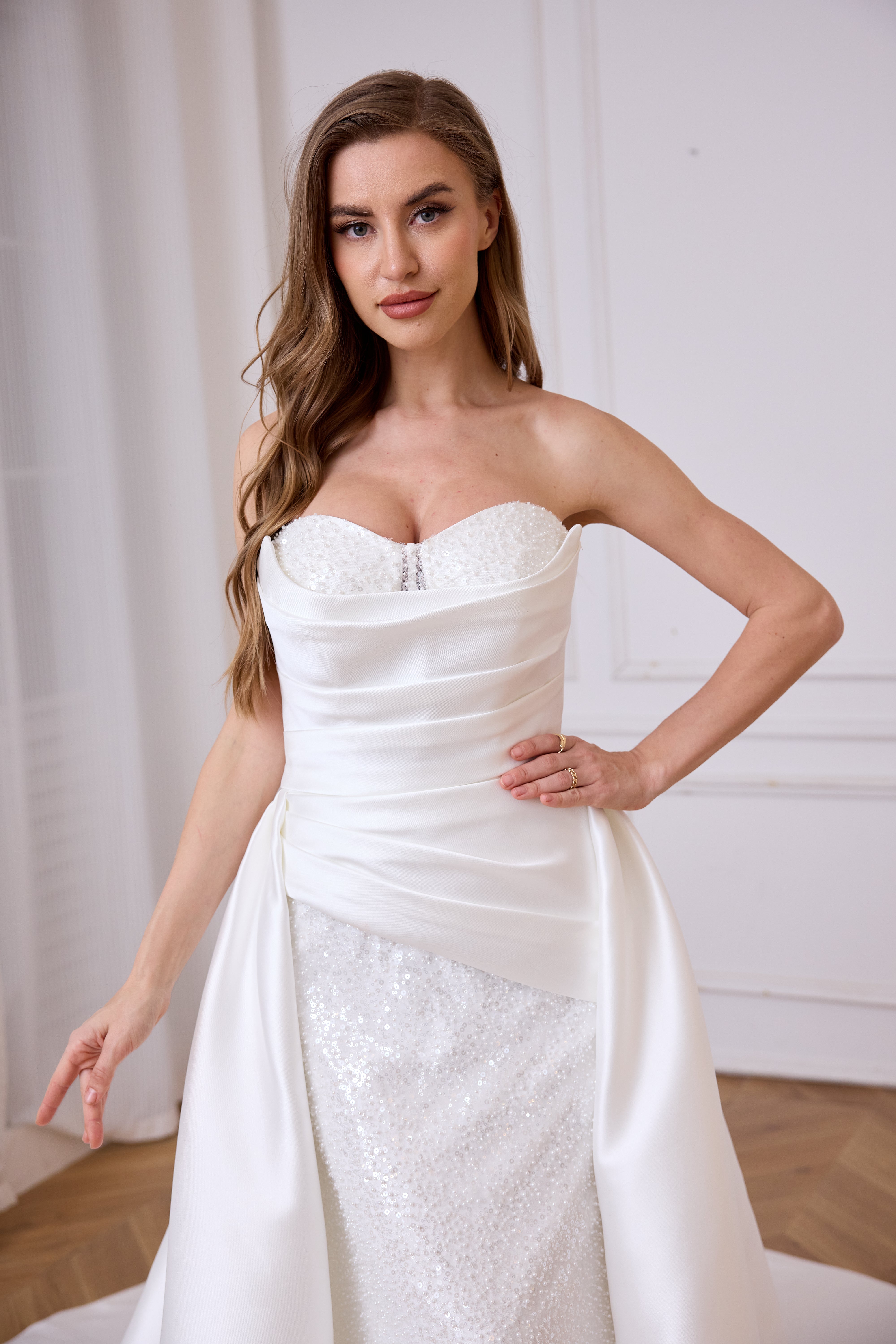 Extra Convertible Wedding Dress LVB2629 (Basic MERMAID dress + Detachable Skirt )