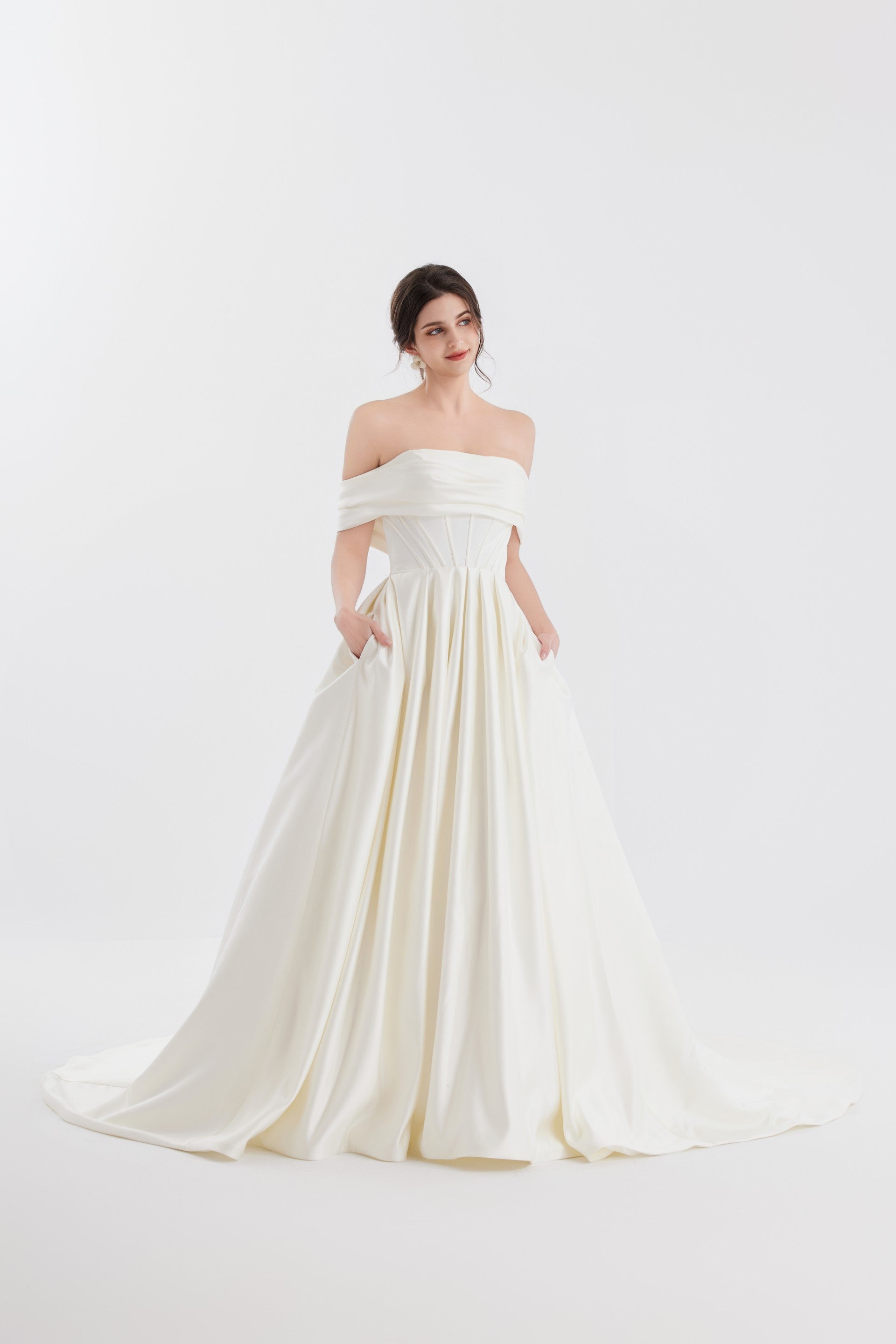 Classic modest regal satin ball gown  LVB2610