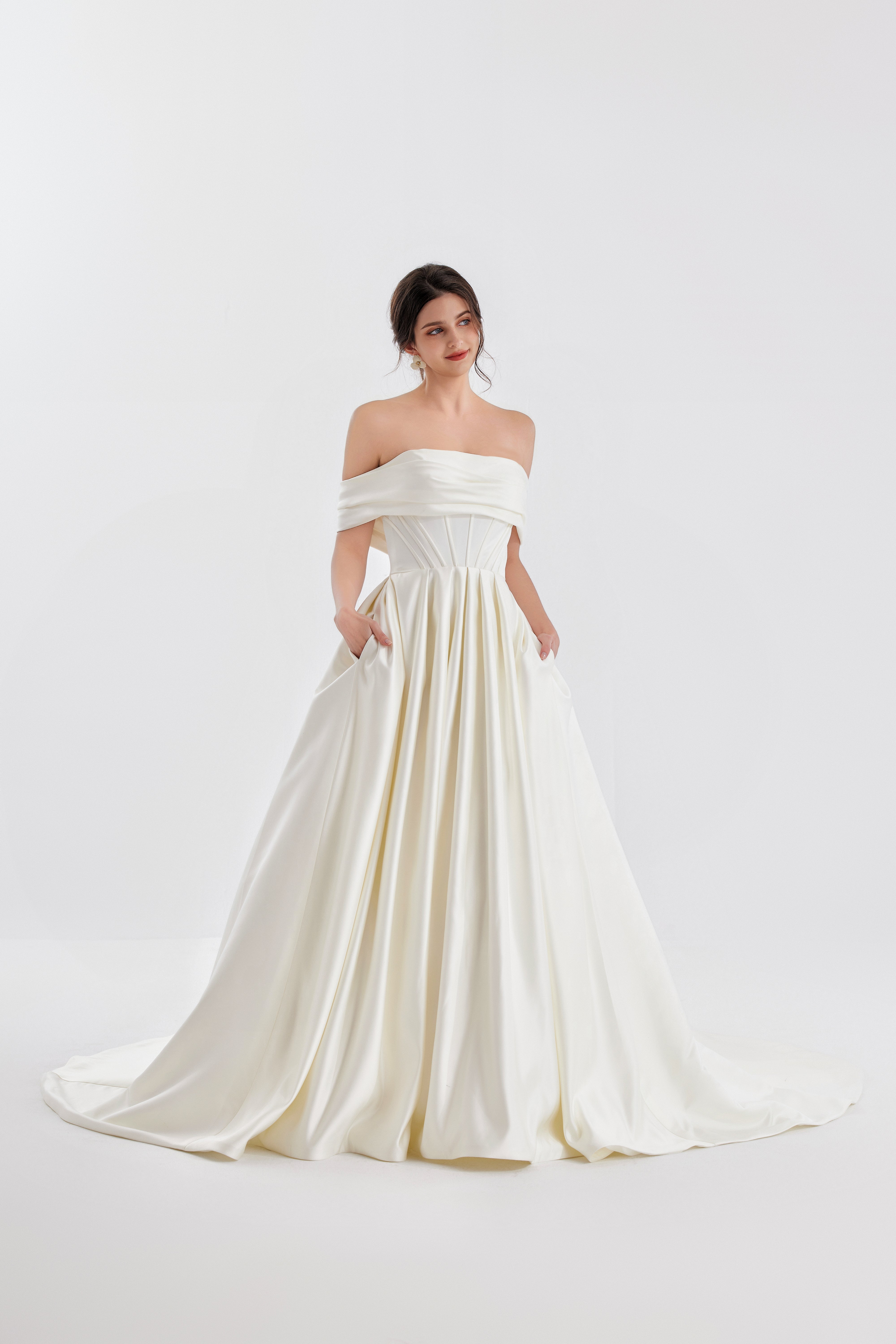 Classic modest regal satin ball gown  LVB2610