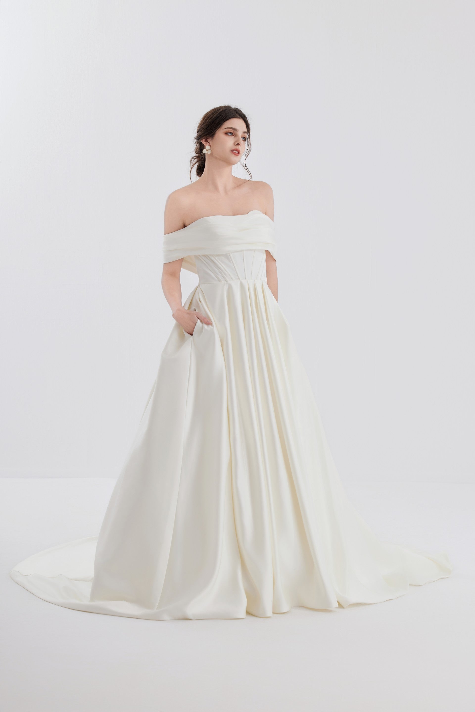 Classic modest regal satin ball gown  LVB2610