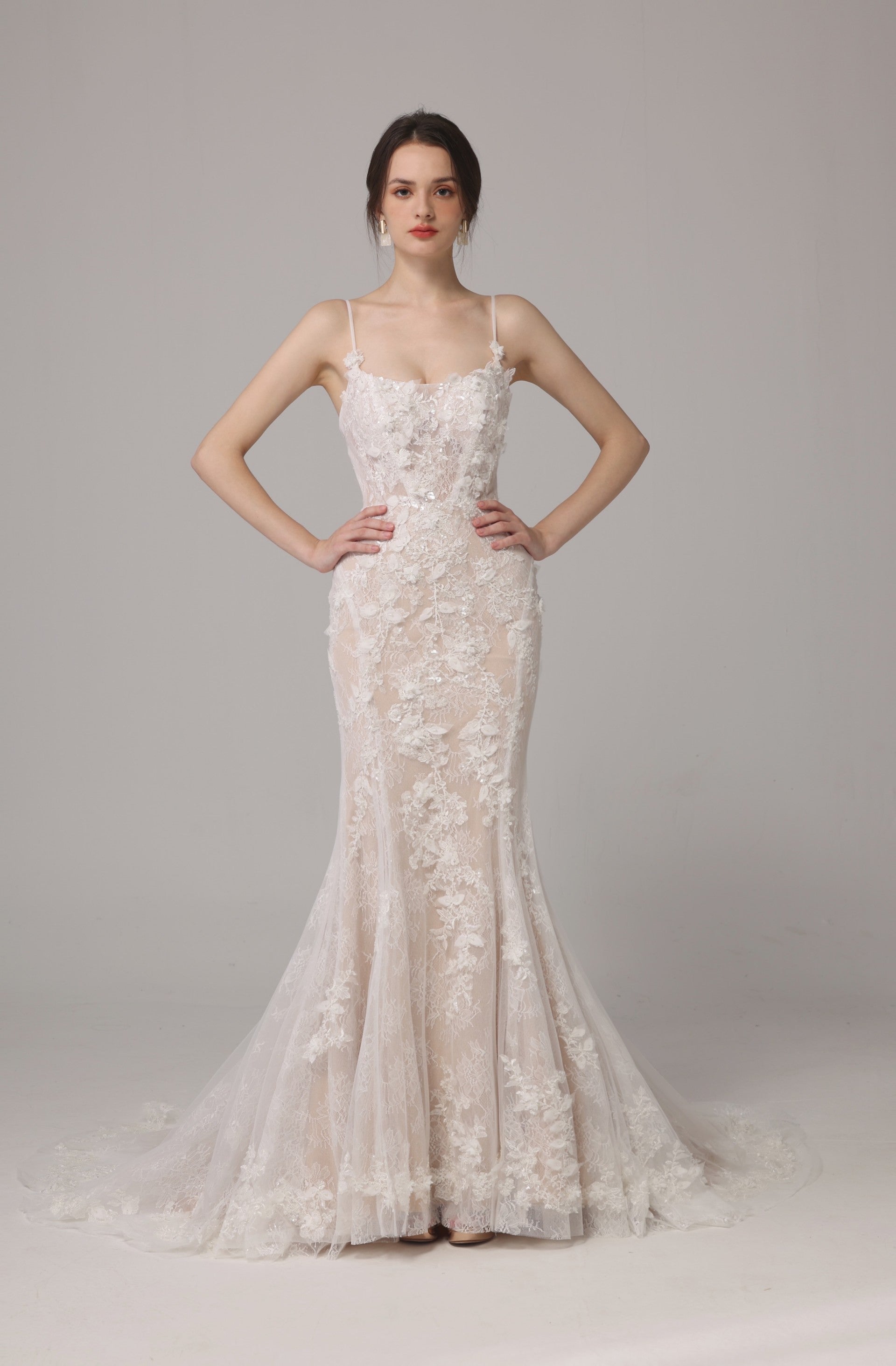 Mermaid Floral Lace Bridal Gown LVB2627