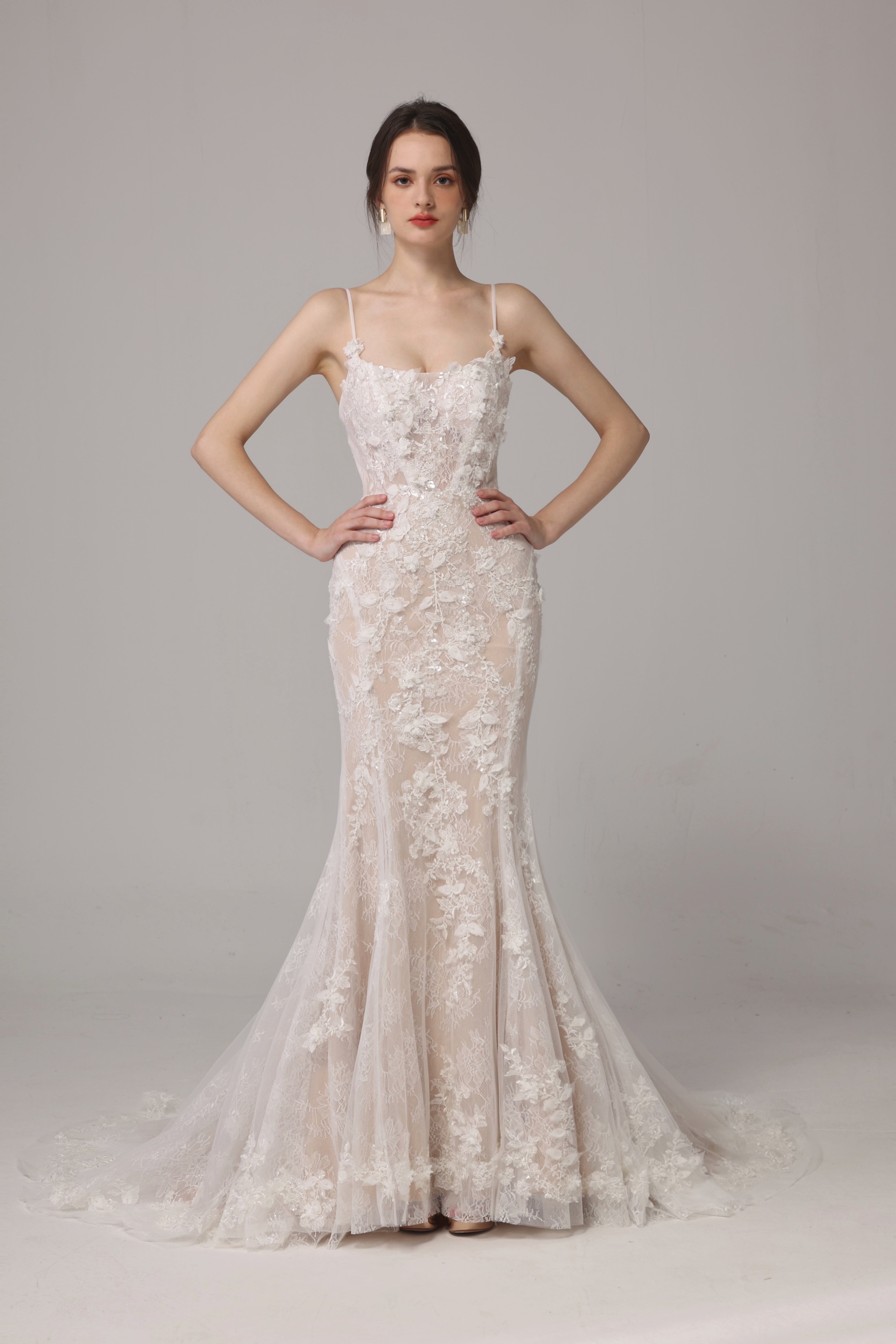 Mermaid Floral Lace Bridal Gown LVB2663