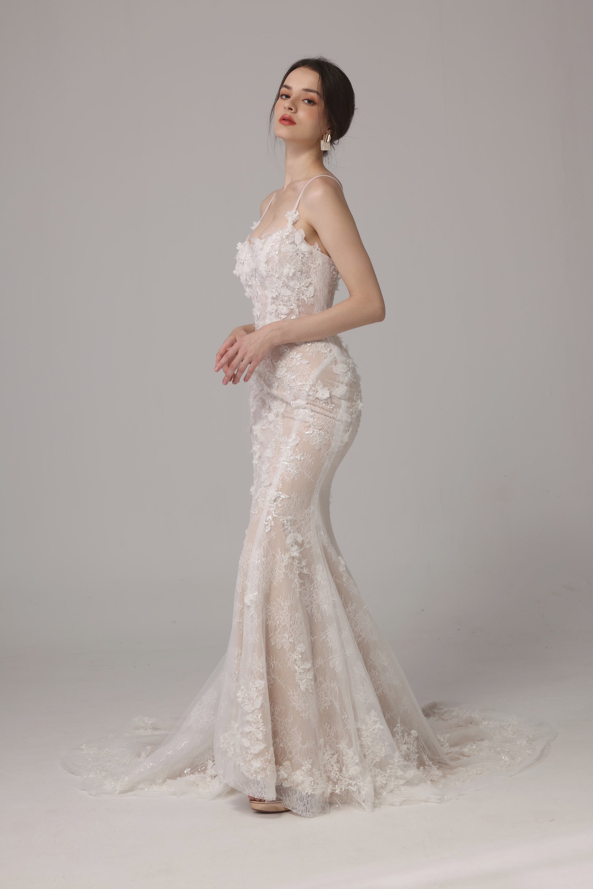 Mermaid Floral Lace Bridal Gown LVB2627