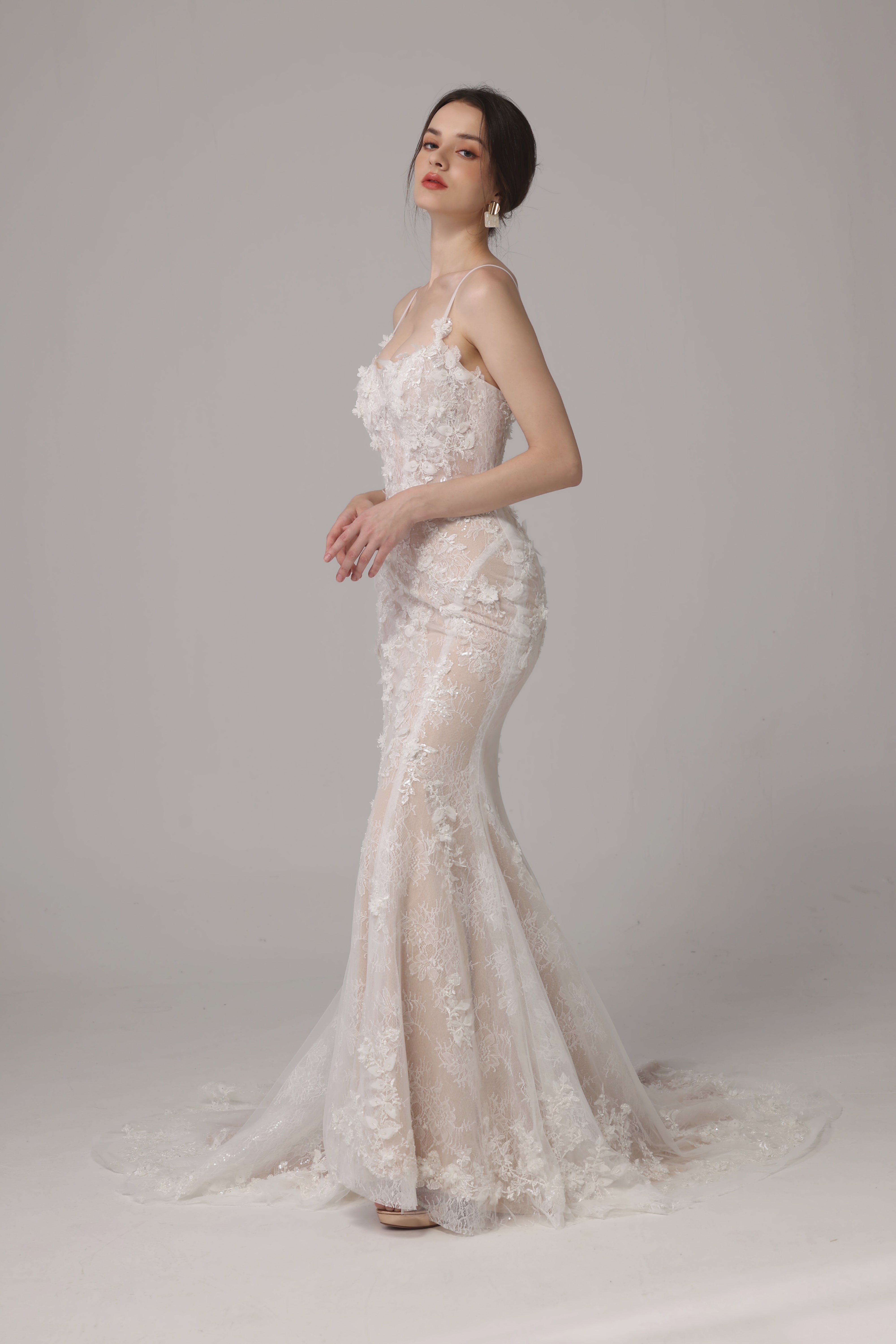 Mermaid Floral Lace Bridal Gown LVB2663