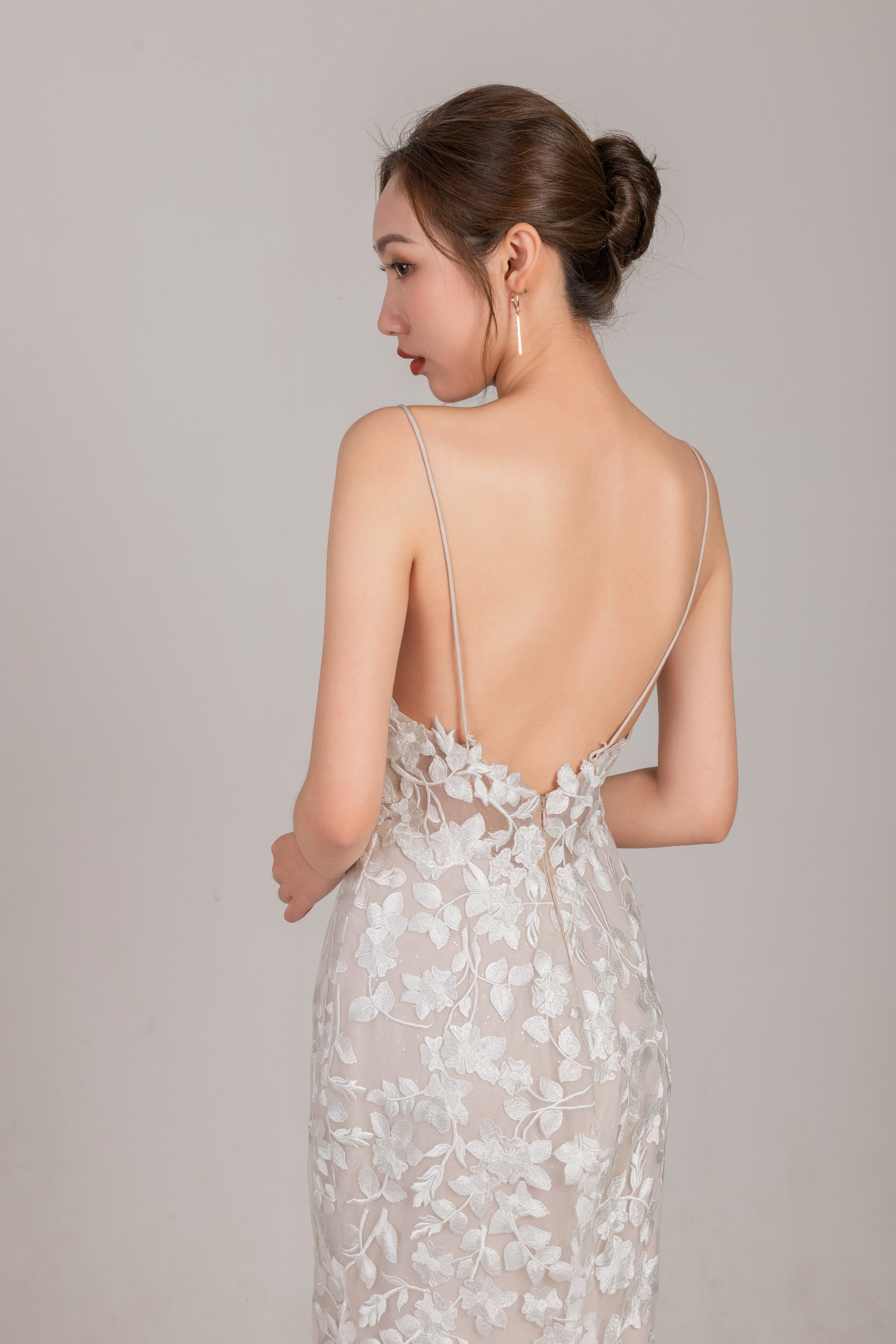 Sexy backless floral lace mermaid wedding dress LVB2604